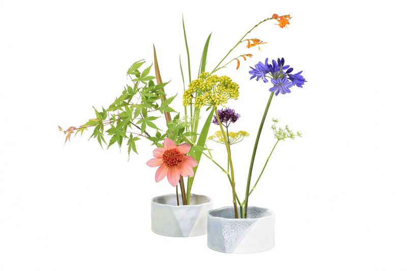 Ikebanaskål med Ikebana / Kenzan
