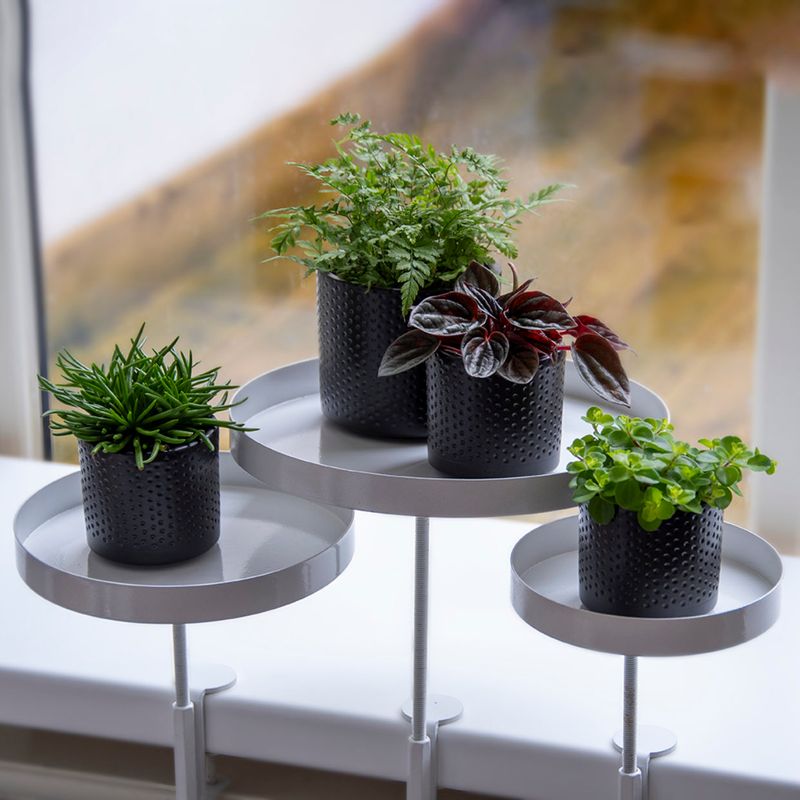 Blomsterbord festbart, rundt hvit, 14 cm