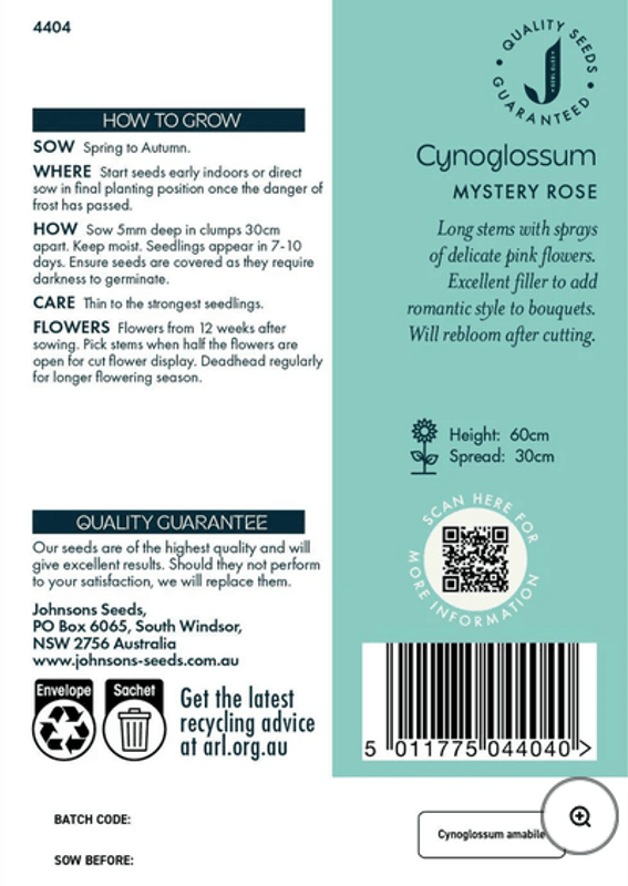Kinesisk forglemmegei 'Mystery Rose' - Cynoglossum amabile