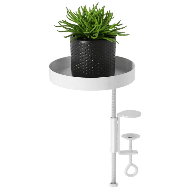 Blomsterbord festbart, rundt hvit, 14 cm